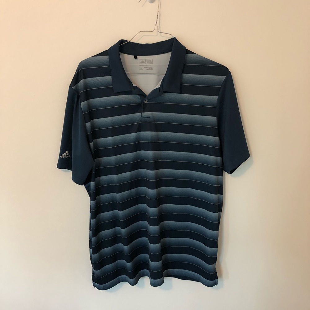 Striped Blue Adidas Polo Size XL